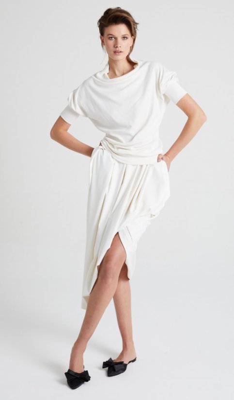 sukně DRAPE - Barva: White nature, Velikost: 36