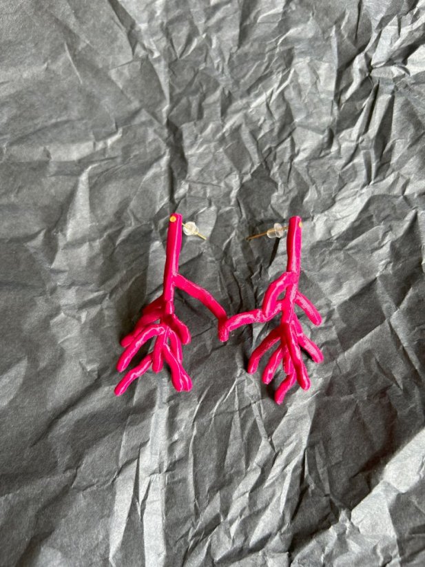 Earrings TWIGS - Colour: Fuchsia