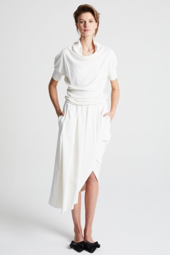 sukně DRAPE - Barva: White nature, Velikost: 36